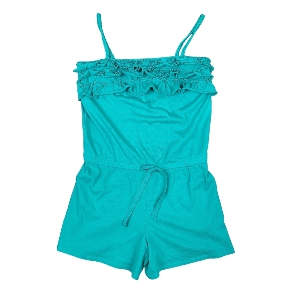 Old Navy Girl's Teal Ruffle Neck Romper XL